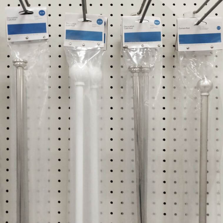 Plastic tubing on a shelf in a store.
